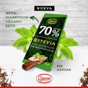 BARRA DE CHOCOLATE 70% CON STEVIA