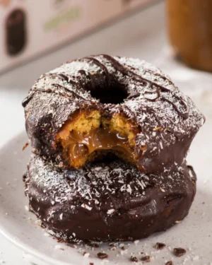 DONAS DE ALMENDRAS CON RELLENO DE DULCE DE LECHE SIN AZUCAR -  CHOCOLATE SEMIAMARGO X 2U VENTOFIT